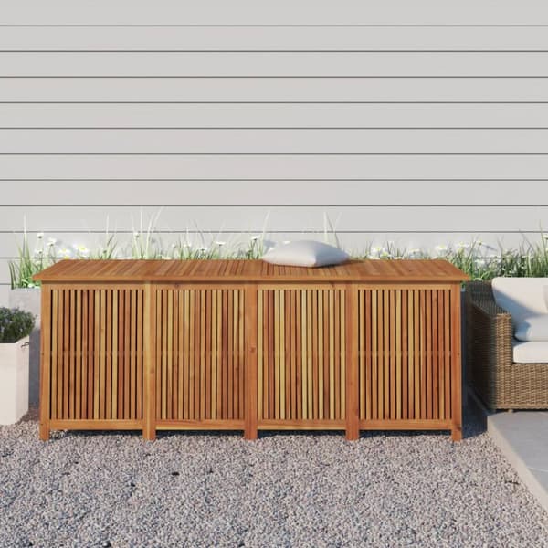 The Living Store opbevaringsboks til haven 200x80x75 cm massivt træ -  Udendørs opbevaringskasser