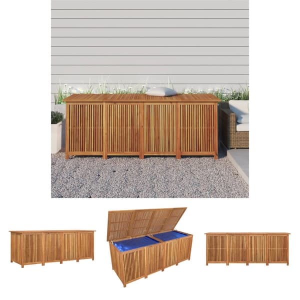 The Living Store opbevaringsboks til haven 200x80x75 cm massivt træ -  Udendørs opbevaringskasser