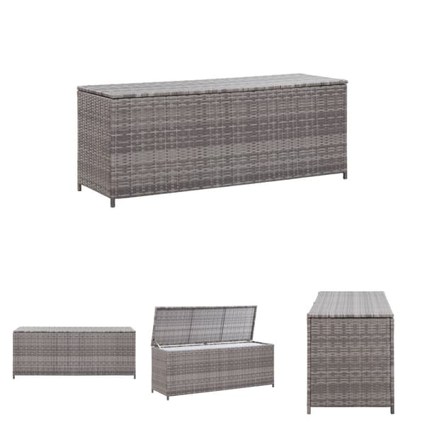 The Living Store Puutarhan säilytyslaatikko harmaa 120x50x60 cm polyrottinki -  Ulkotilan säilytyslaatikot