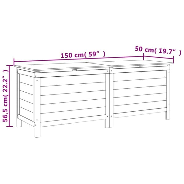 The Living Store Ulkosäilytyslaatikko 150x50x56,5 cm täysi kuusi -  Ulkotilan säilytyslaatikot