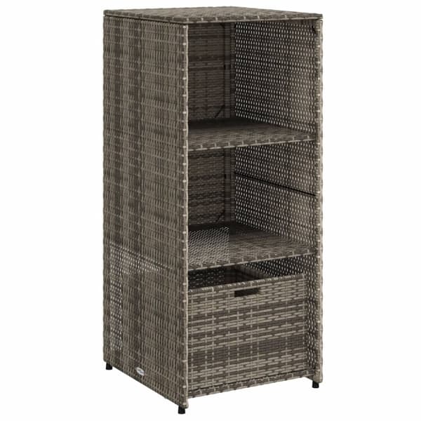 The Living Store Puutarhan säilytyskaappi harmaa 50x55x115 cm polyrottinki -  Ulkotilan säilytyslaatikot