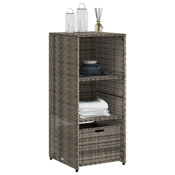 The Living Store Puutarhan säilytyskaappi harmaa 50x55x115 cm polyrottinki -  Ulkotilan säilytyslaatikot