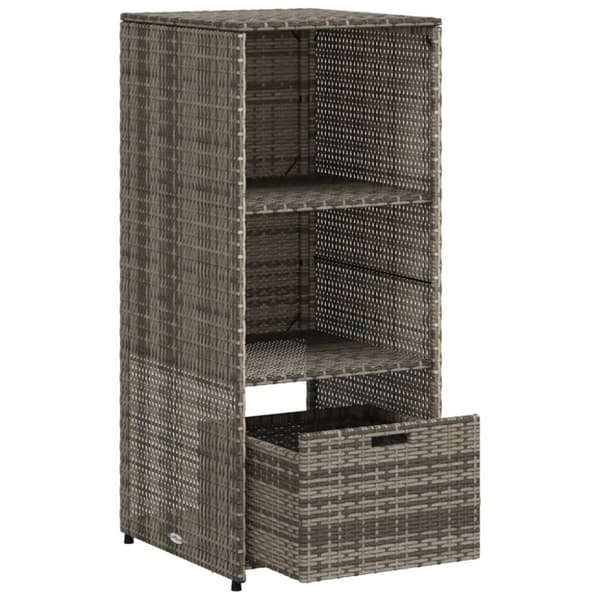 The Living Store Puutarhan säilytyskaappi harmaa 50x55x115 cm polyrottinki -  Ulkotilan säilytyslaatikot