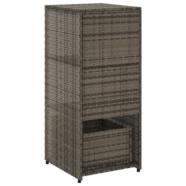 The Living Store Puutarhan säilytyskaappi harmaa 50x55x115 cm polyrottinki -  Ulkotilan säilytyslaatikot