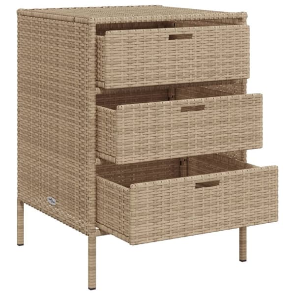 The Living Store Puutarhan säilytyskaappi beige 55x59x80 cm polyrottinki - Ulkotilan säilytyslaatikot
