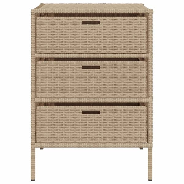 The Living Store Puutarhan säilytyskaappi beige 55x59x80 cm polyrottinki - Ulkotilan säilytyslaatikot