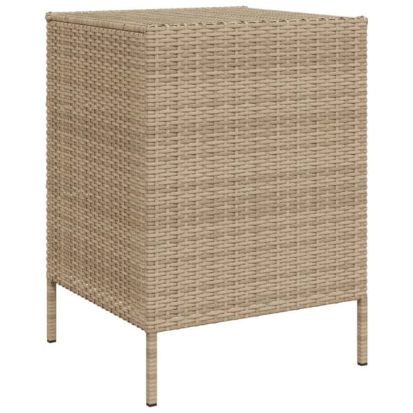 The Living Store Puutarhan säilytyskaappi beige 55x59x80 cm polyrottinki - Ulkotilan säilytyslaatikot