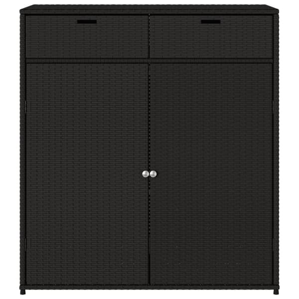 The Living Store opbevaringsskab til haven 105x55x113 cm polyrattan sort -  Udendørs opbevaringskasser