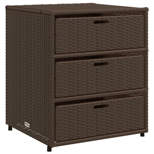 The Living Store opbevaringsskab til haven 55x59x69 cm polyrattan brun -  Udendørs opbevaringskasser