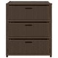 Miniatyrbillede 8 af 11: The Living Store opbevaringsskab til haven 55x59x69 cm polyrattan brun -  Udendørs opbevaringskasser