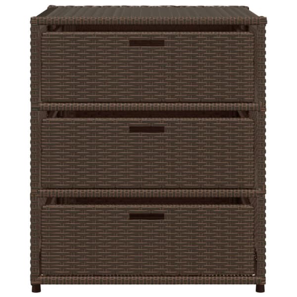 The Living Store opbevaringsskab til haven 55x59x69 cm polyrattan brun -  Udendørs opbevaringskasser