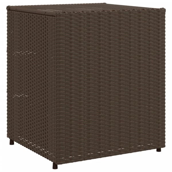 The Living Store opbevaringsskab til haven 55x59x69 cm polyrattan brun -  Udendørs opbevaringskasser