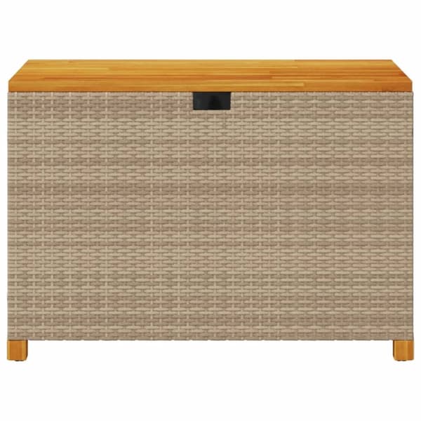The Living Store opbevaringsboks til haven 110x55x63 cm polyrattan akacie beige -  Udendørs opbevaringskasser