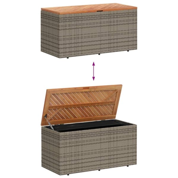 The Living Store Puutarhan säilytyslaatikko harmaa 110x50x54 cm polyrottinki -  Ulkotilan säilytyslaatikot