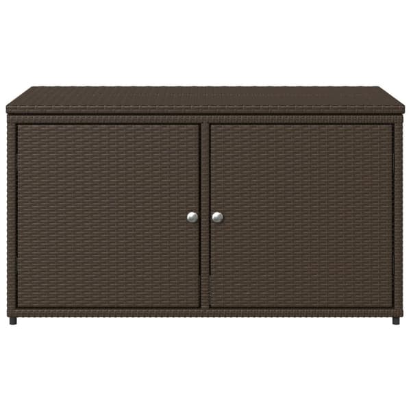 The Living Store opbevaringsskab til haven 110x55x60,5 cm polyrattan brun -  Udendørs opbevaringskasser