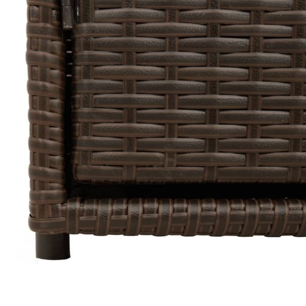 The Living Store opbevaringsskab til haven 110x55x60,5 cm polyrattan brun -  Udendørs opbevaringskasser