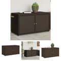 Miniatyrbillede 1 af 11: The Living Store opbevaringsskab til haven 110x55x60,5 cm polyrattan brun -  Udendørs opbevaringskasser
