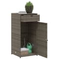 Miniatyrbillede 6 af 11: The Living Store opbevaringsskab til haven 55x55x111 cm polyrattan grå -  Udendørs opbevaringskasser