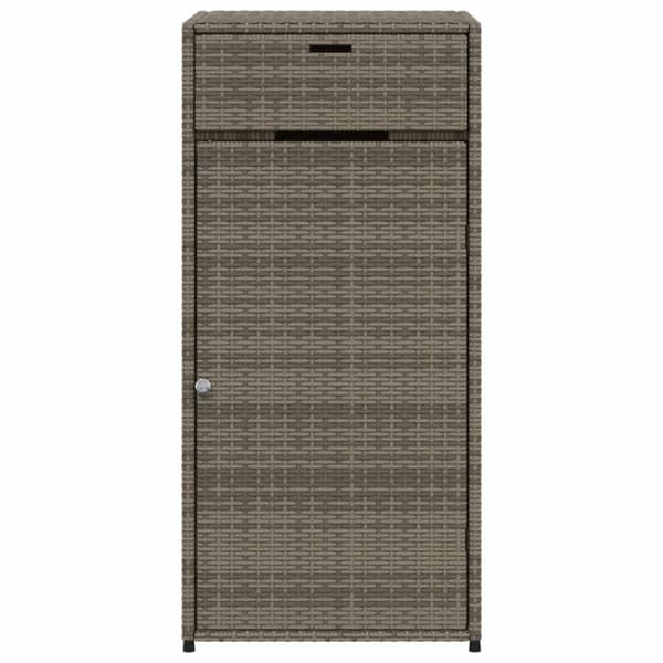 The Living Store opbevaringsskab til haven 55x55x111 cm polyrattan grå -  Udendørs opbevaringskasser