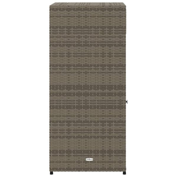 The Living Store opbevaringsskab til haven 55x55x111 cm polyrattan grå -  Udendørs opbevaringskasser