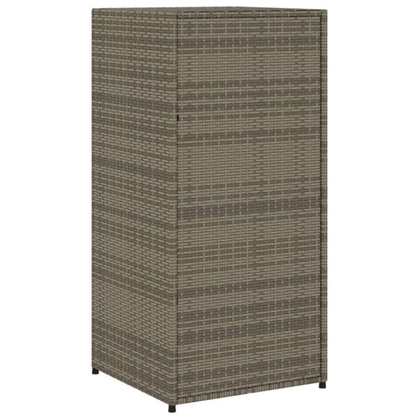 The Living Store opbevaringsskab til haven 55x55x111 cm polyrattan grå -  Udendørs opbevaringskasser