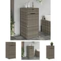 Miniatyrbillede 1 af 11: The Living Store opbevaringsskab til haven 55x55x111 cm polyrattan grå -  Udendørs opbevaringskasser