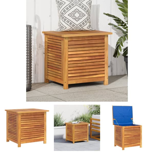 The Living Store Ulkosäilytyslaatikko säleiköllä 60x50x56 cm täysi akasiapuu -  Ulkotilan säilytyslaatikot