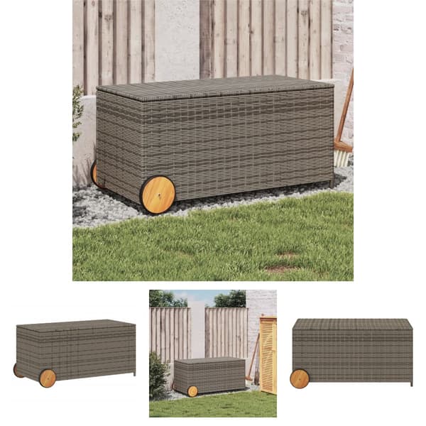 The Living Store Dynbox på hjul grå 190L konstrottning -  Dynboxar