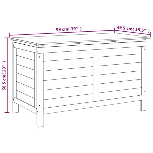 The Living Store Ulkosäilytyslaatikko 99x49,5x58,5 cm täysi kuusi -  Ulkotilan säilytyslaatikot
