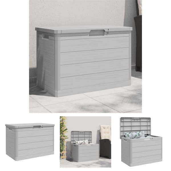 The Living Store udendørs hyndeboks 77,5x44,5x53 cm polypropylen grå -  Udendørs opbevaringskasser
