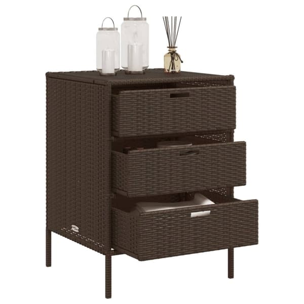 The Living Store Trädgårdsskåp brun 55x59x80 cm konstrotting -  Dynboxar