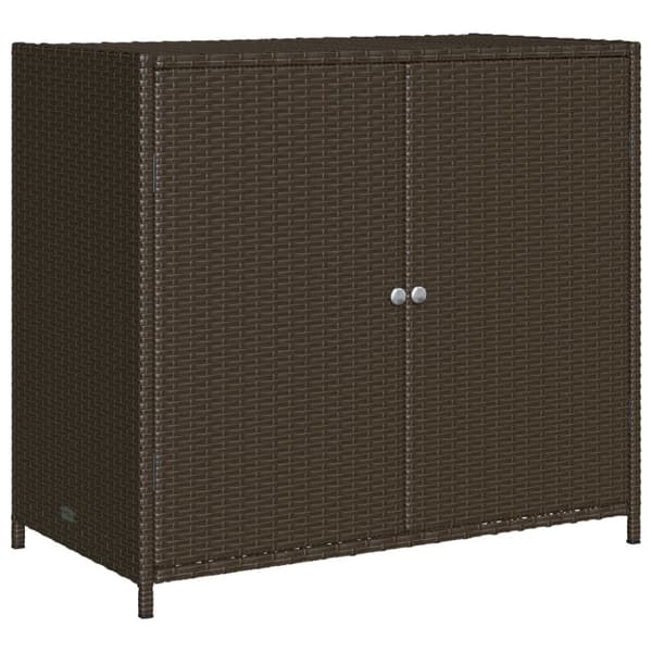 The Living Store opbevaringsskab til haven 83x45x76 cm polyrattan brun -  Udendørs opbevaringskasser
