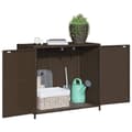 Miniatyrbillede 6 af 11: The Living Store opbevaringsskab til haven 83x45x76 cm polyrattan brun -  Udendørs opbevaringskasser