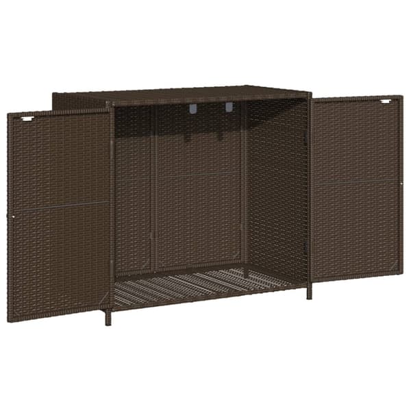 The Living Store opbevaringsskab til haven 83x45x76 cm polyrattan brun -  Udendørs opbevaringskasser