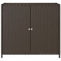 Miniatyrbillede 8 af 11: The Living Store opbevaringsskab til haven 83x45x76 cm polyrattan brun -  Udendørs opbevaringskasser