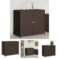 Miniatyrbillede 1 af 11: The Living Store opbevaringsskab til haven 83x45x76 cm polyrattan brun -  Udendørs opbevaringskasser