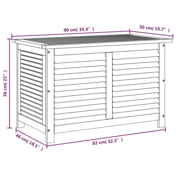 The Living Store Dynbox 90x50x56 cm massivt akaciaträ - Dynboxar