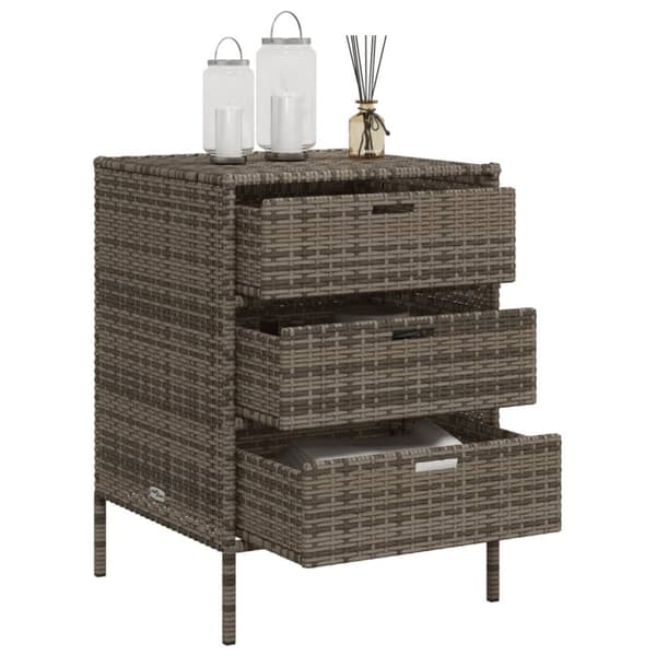 The Living Store Puutarhan säilytyskaappi harmaa 55x59x80 cm polyrottinki -  Ulkotilan säilytyslaatikot