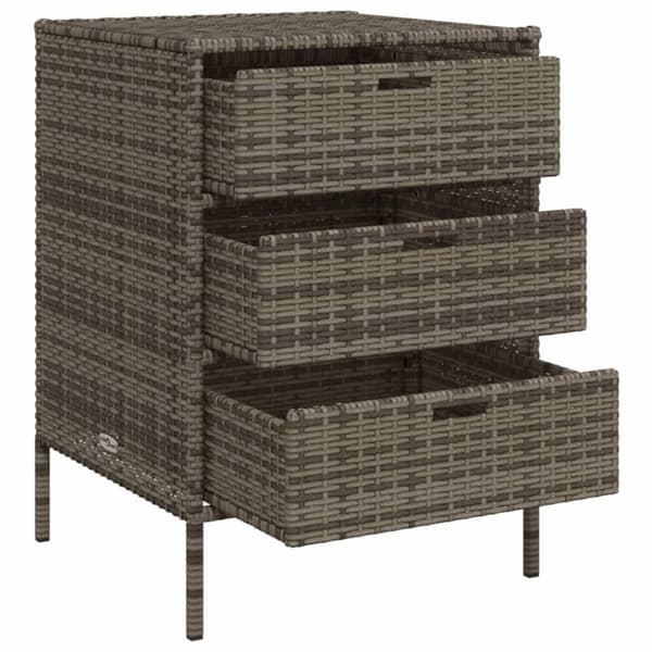 The Living Store Puutarhan säilytyskaappi harmaa 55x59x80 cm polyrottinki -  Ulkotilan säilytyslaatikot