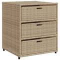 Miniatyrbillede 3 af 11: The Living Store opbevaringsskab til haven 55x59x69 cm polyrattan beige -  Udendørs opbevaringskasser