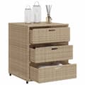 Miniatyrbillede 6 af 11: The Living Store opbevaringsskab til haven 55x59x69 cm polyrattan beige -  Udendørs opbevaringskasser