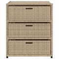 Miniatyrbillede 8 af 11: The Living Store opbevaringsskab til haven 55x59x69 cm polyrattan beige -  Udendørs opbevaringskasser