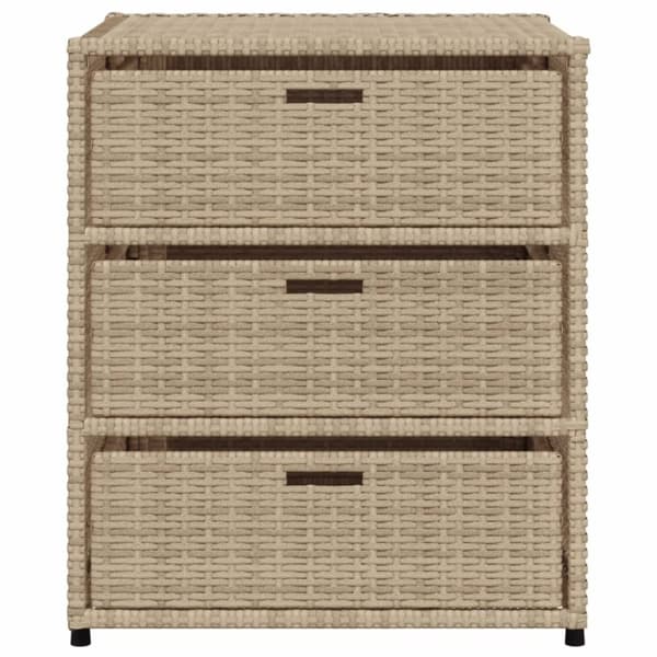 The Living Store opbevaringsskab til haven 55x59x69 cm polyrattan beige -  Udendørs opbevaringskasser