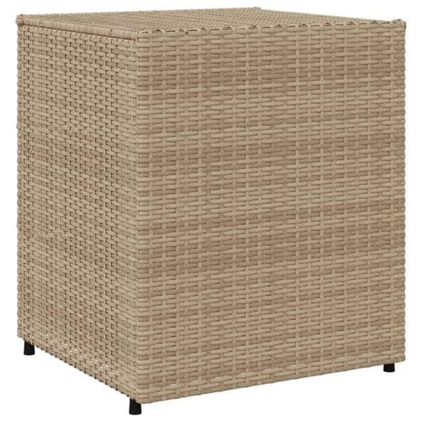 The Living Store opbevaringsskab til haven 55x59x69 cm polyrattan beige -  Udendørs opbevaringskasser