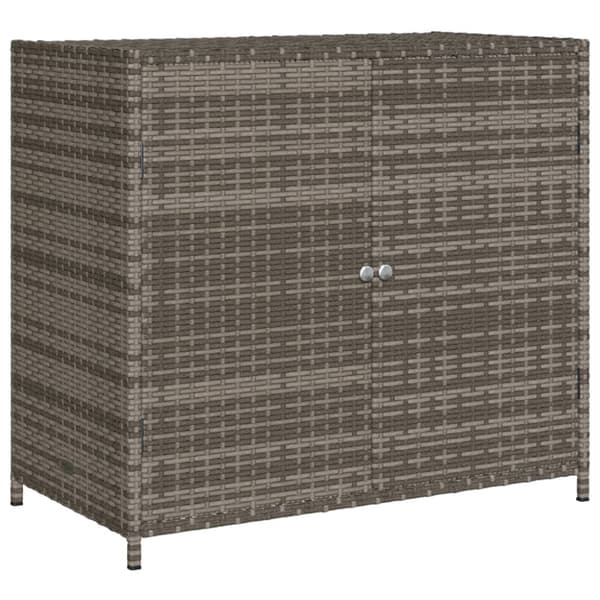 The Living Store Puutarhan säilytyskaappi harmaa 83x45x76 cm polyrottinki -  Ulkotilan säilytyslaatikot