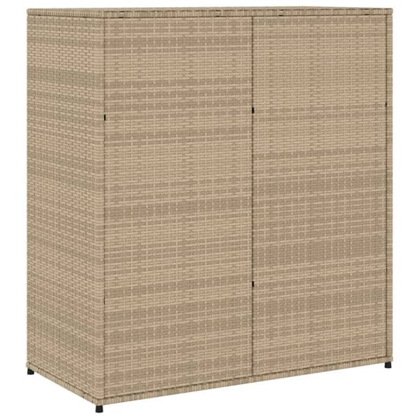 The Living Store Puutarhan säilytyskaappi beige 105x55x113 cm polyrottinki -  Ulkotilan säilytyslaatikot