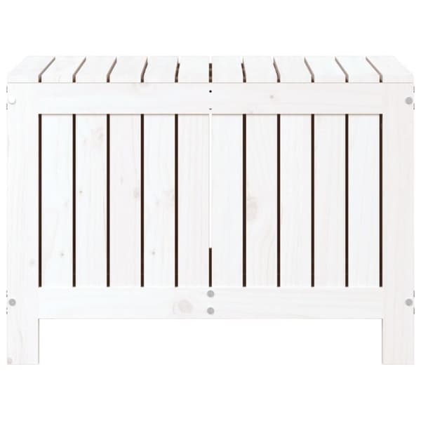 The Living Store opbevaringskasse til haven 76x42,5x54 cm massivt fyrretræ hvid -  Udendørs opbevaringskasser