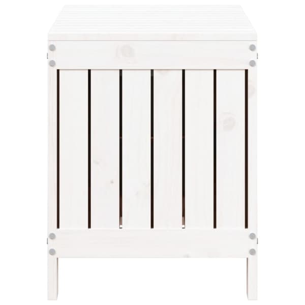The Living Store opbevaringskasse til haven 76x42,5x54 cm massivt fyrretræ hvid -  Udendørs opbevaringskasser