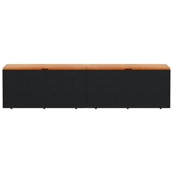 The Living Store Dynbox svart 220x50x54 cm konstrotting akaciaträ -  Dynboxar