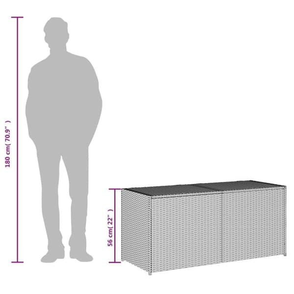 The Living Store Puutarhan säilytyslaatikko musta 283 l polyrottinki -  Ulkotilan säilytyslaatikot